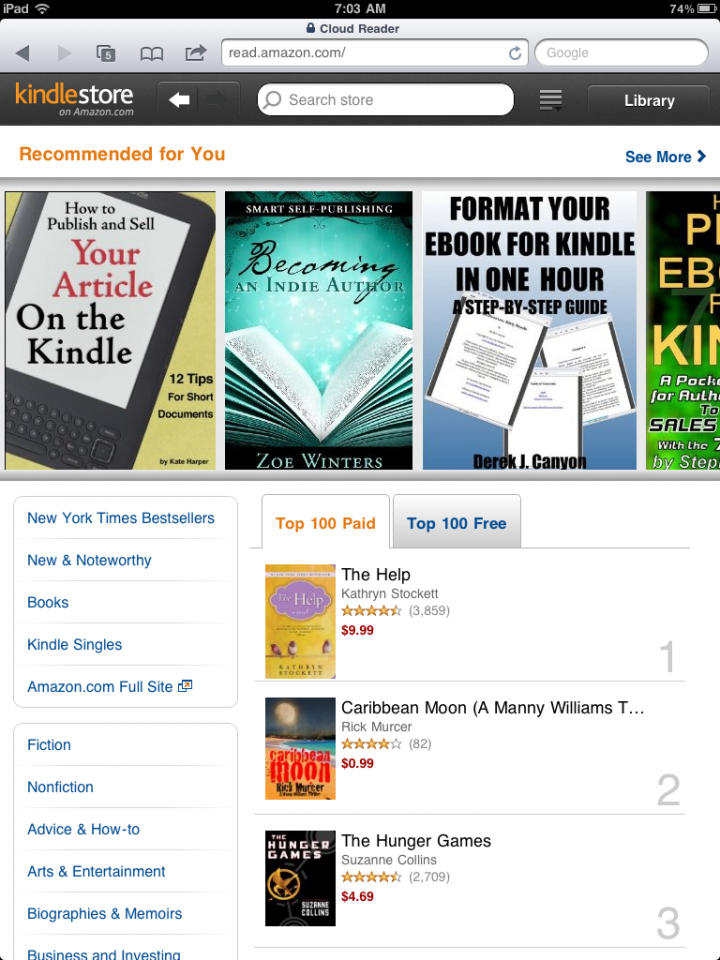 Kindle Cloud Reader Debuts Best eBook Readers
