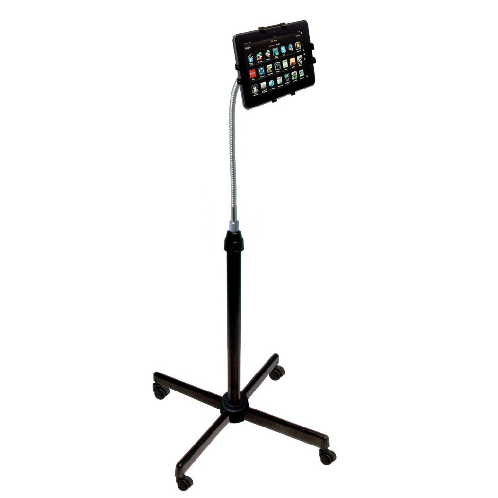 Cta Digital Adjustable Gooseneck Floor Stand For Kindle Ipad